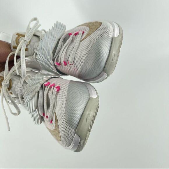 Nike Men’s KD VII PRM Aunt Pearl 706858-176 White/Metallic Gold Sneakers Size 8 - Picture 6 of 17